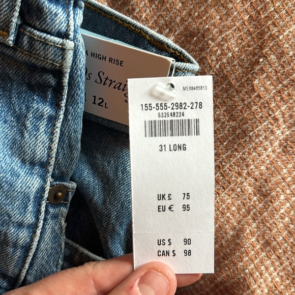 NWT Abercrombie Ultra High Rise 90s Straight Jeans long - Picture 6 of 6